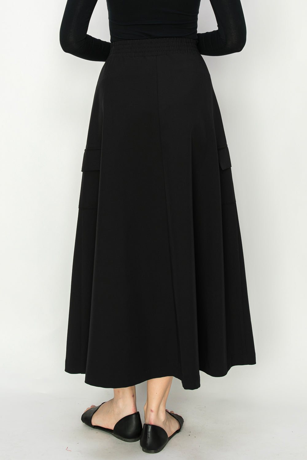 Cargo pocket A-line skirt with elastic band