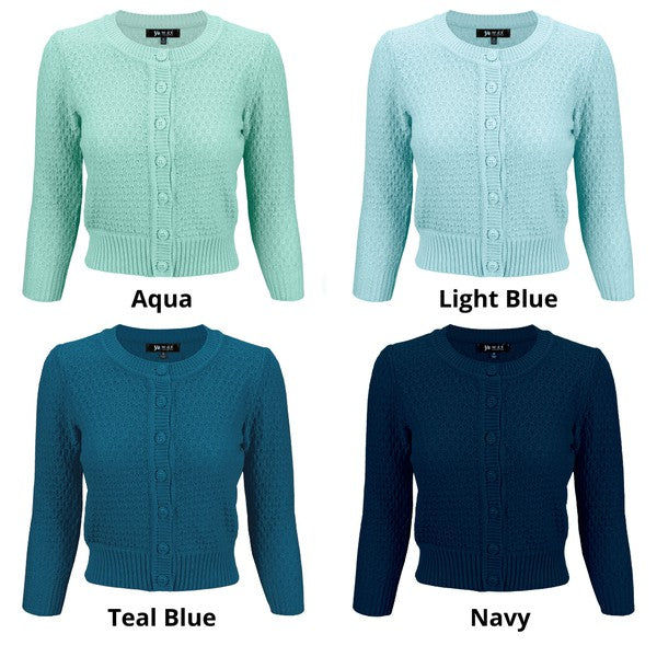 Pam Crochet Crop Cardigan Sweater