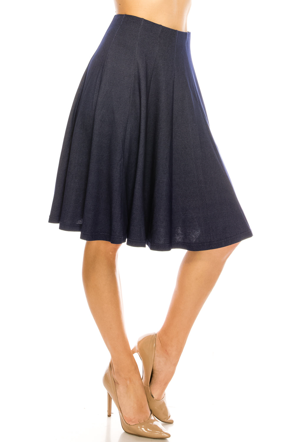 Cotton Flared A-line 12 Paneled Knee Length Skirt - CHI-CHI NYC