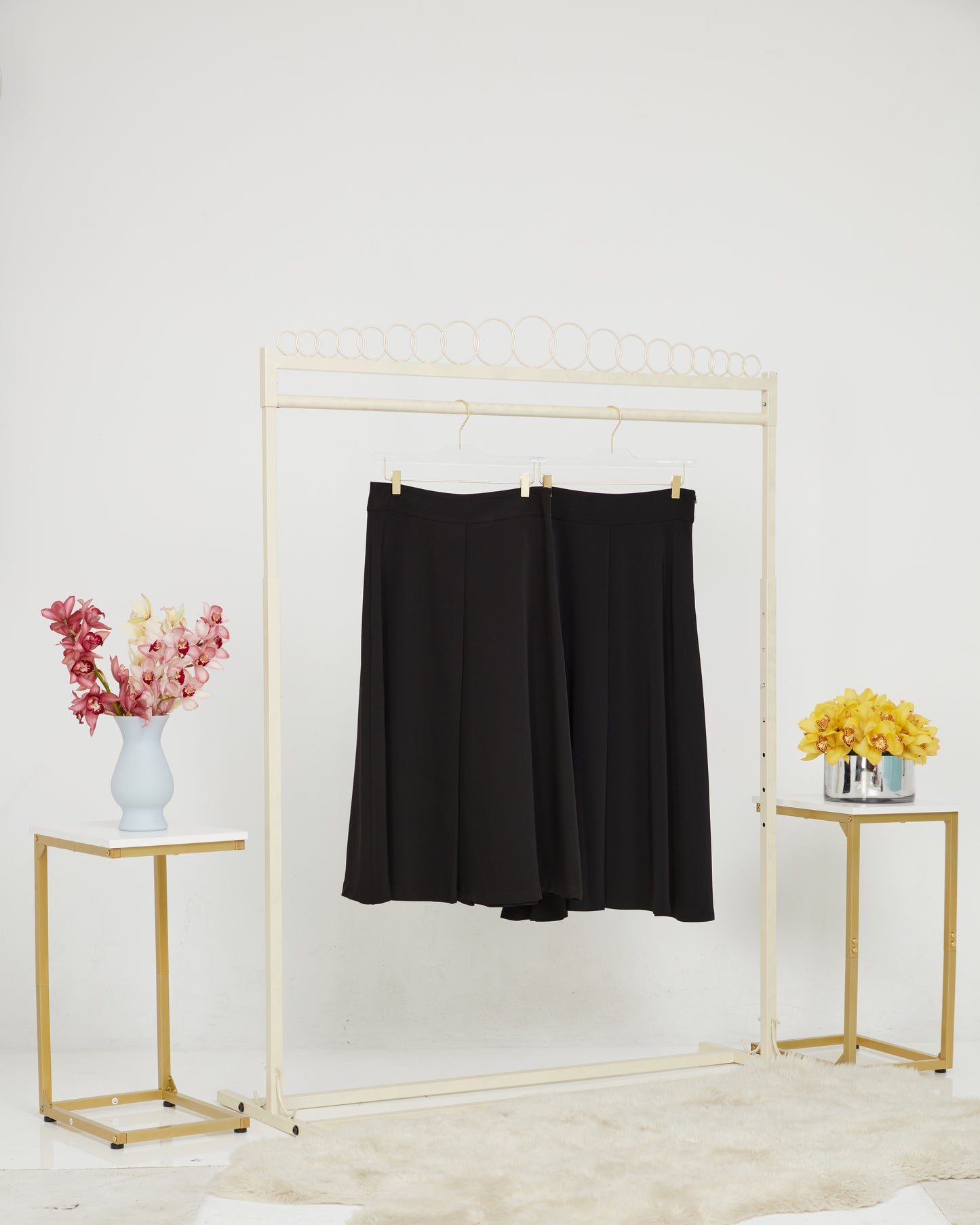 Emma Single Center Pleat Flowing A-line Midi Skirt