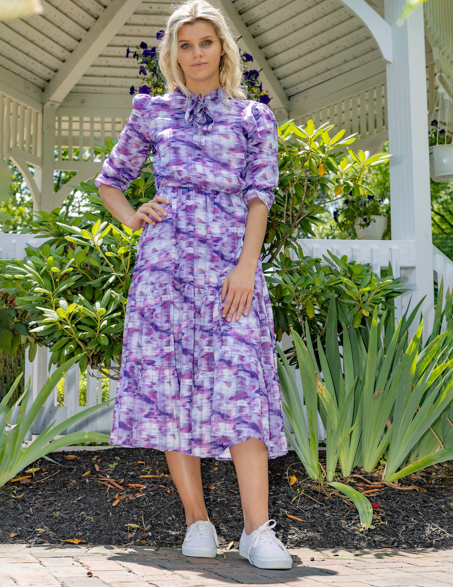 Tamara Satin Printed Midi Dress