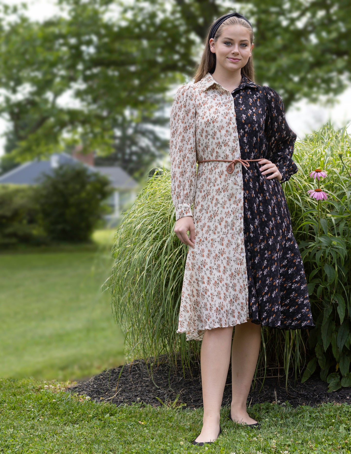 Norma Printed Midi Length Shirt Dress