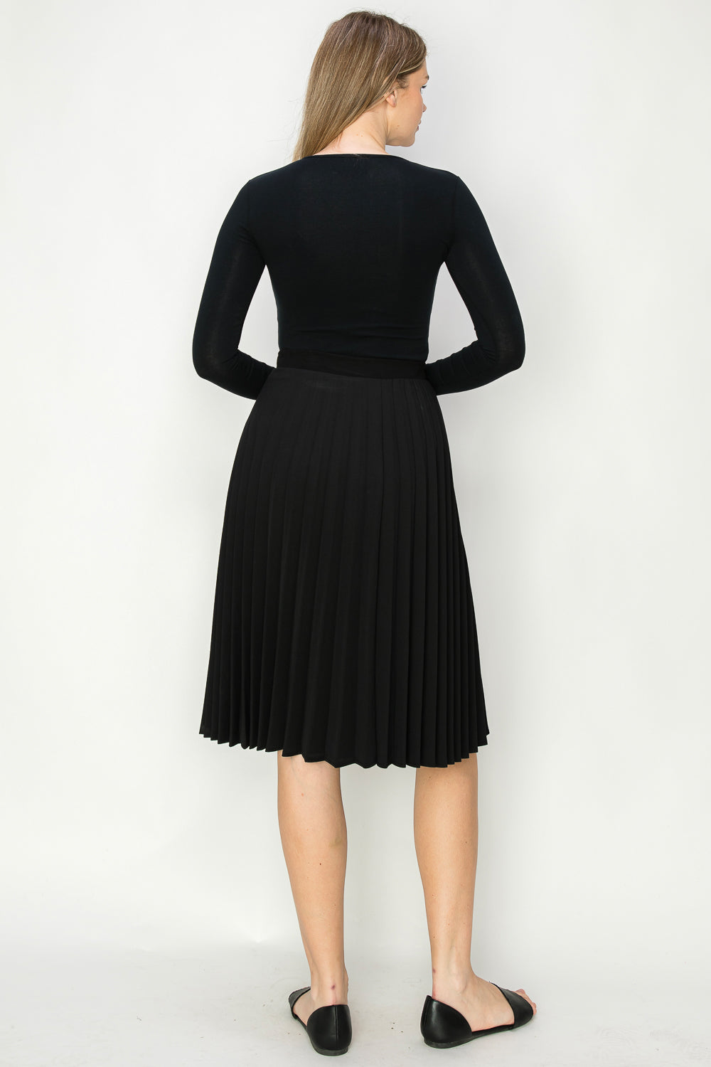 Pleated Skirt with elastic waist available in midi and maxi lengths