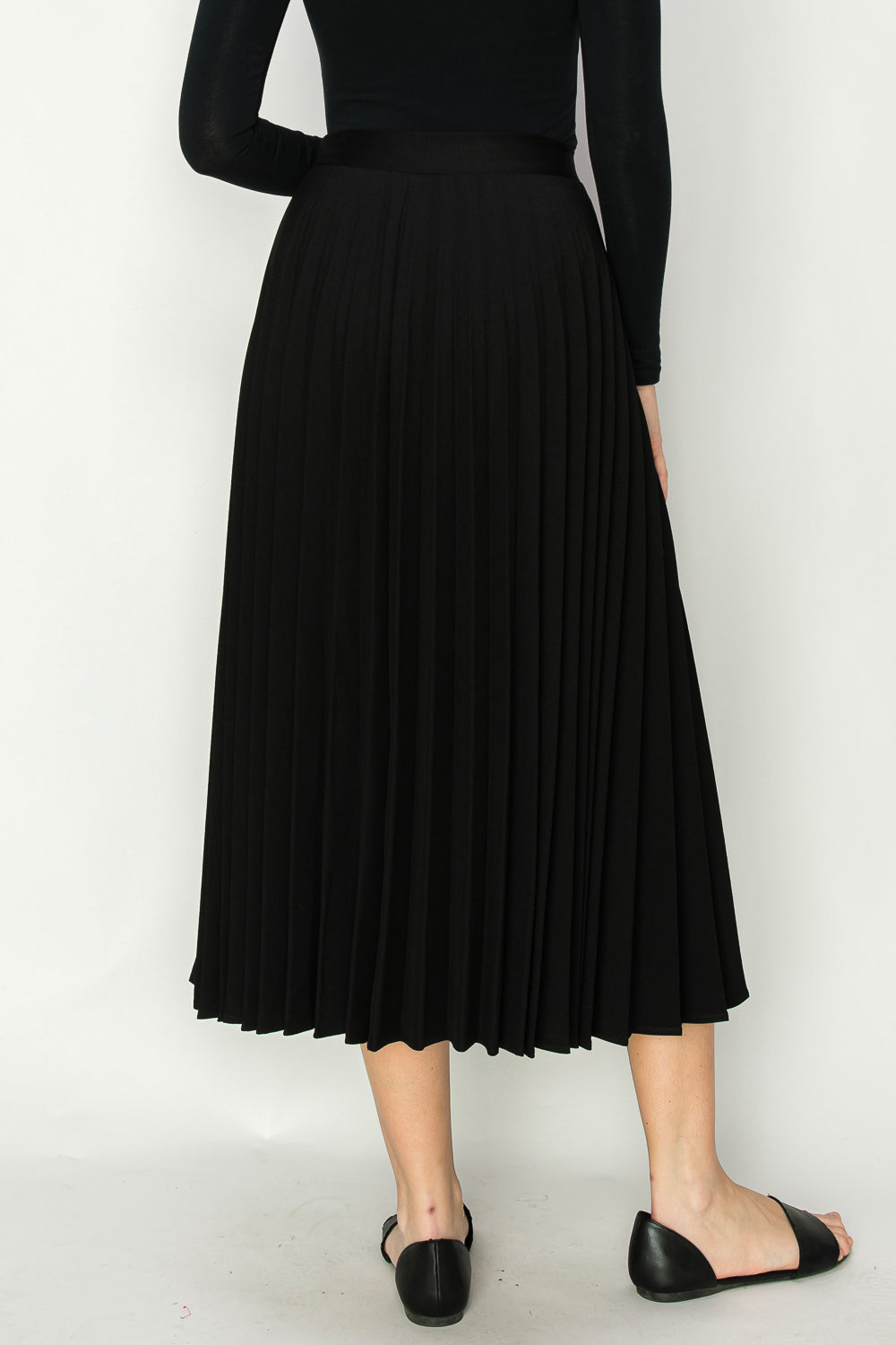 Pleated Skirt with elastic waist available in midi and maxi lengths