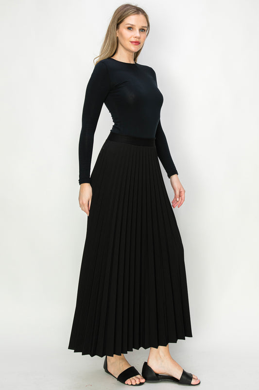Pleated Skirt with elastic waist available in midi and maxi lengths