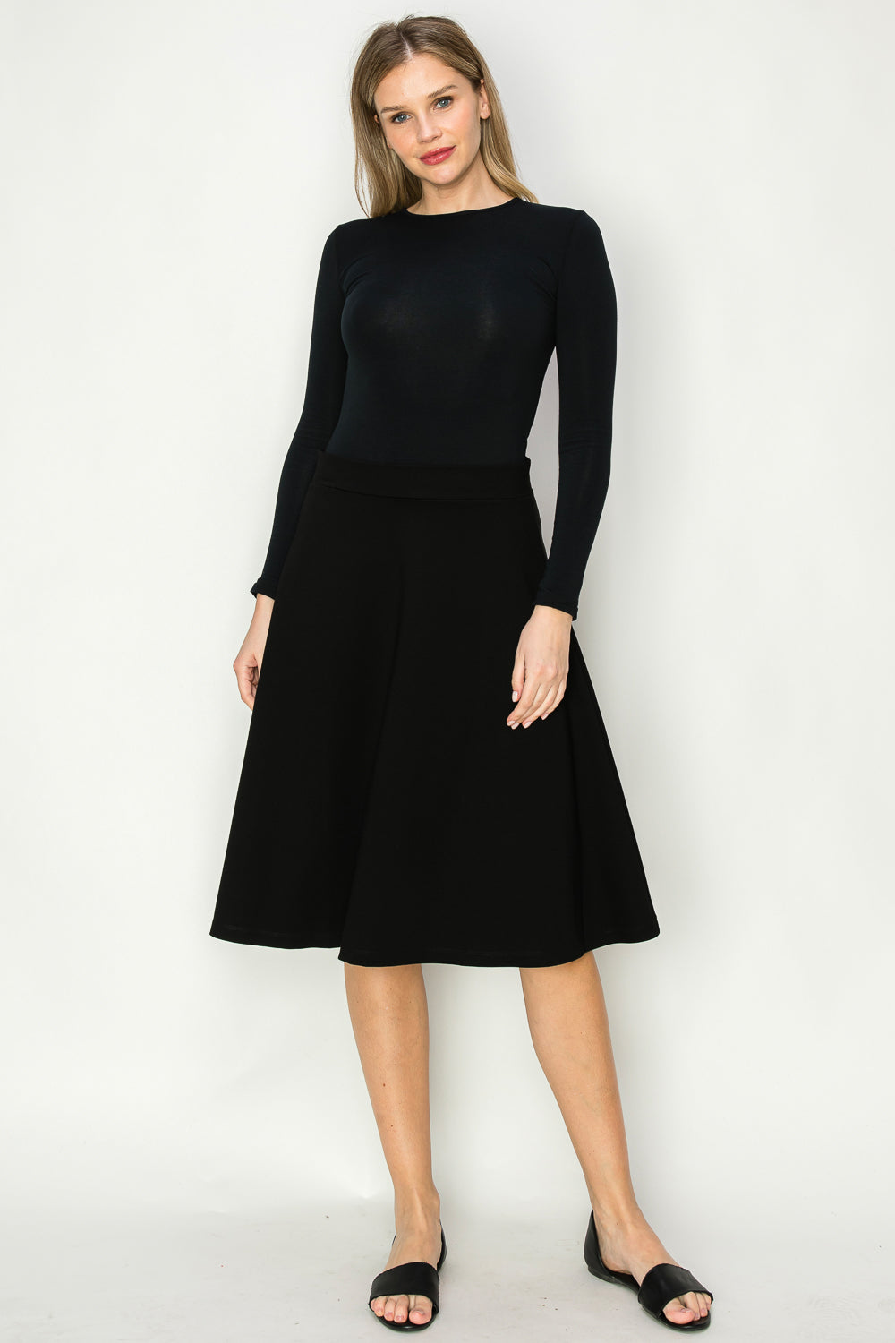 Wear & Flair Classic Heavyweight Stretchy A-Line Skirt
