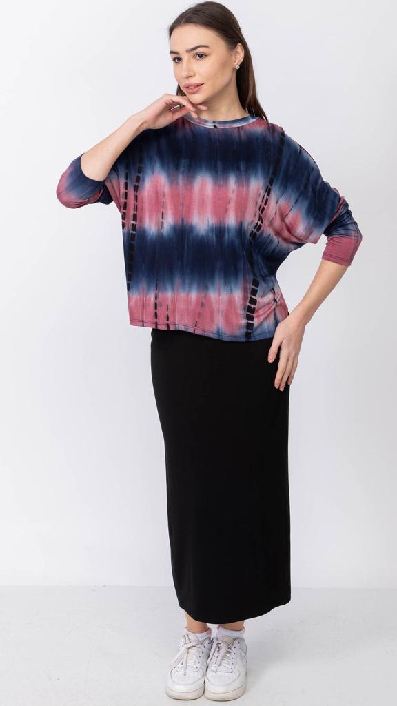 Mona Dolman Sleeve Lightweight Printed T-Shirt