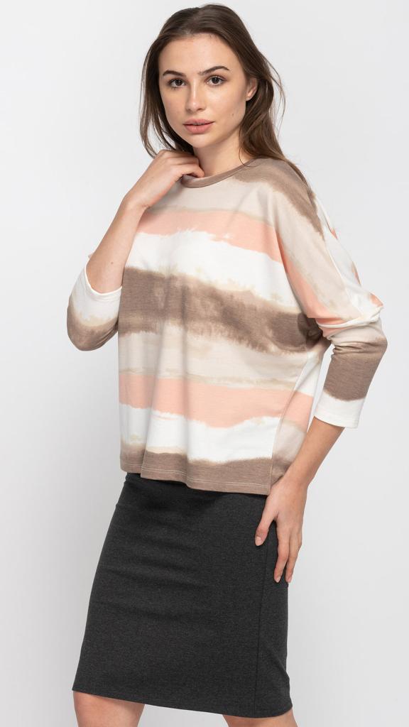 Mona Dolman Sleeve Lightweight Printed T-Shirt