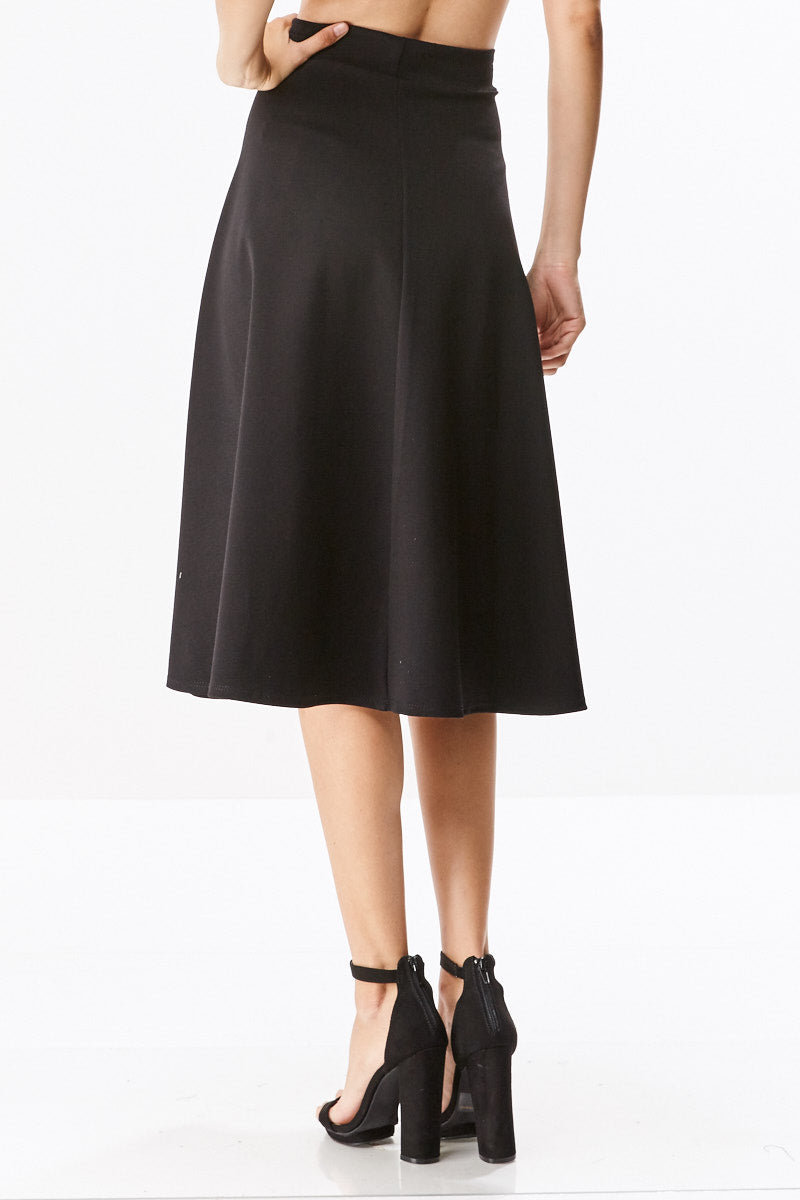 Naomi 28" Ponte A-Line Flared Midi Skirt - CHI-CHI NYC