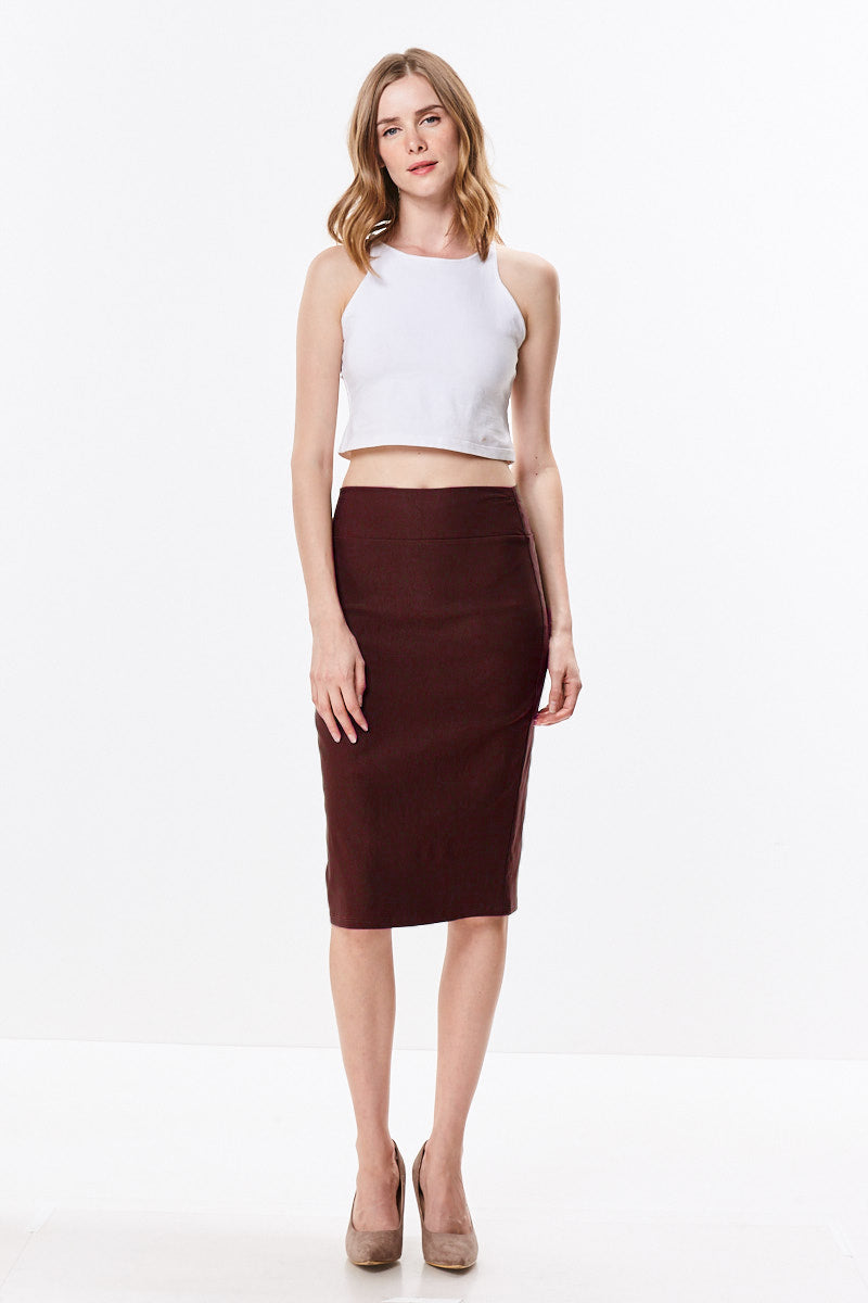 Straight Fitting Knee Length Pencil Skirt - CHI-CHI NYC