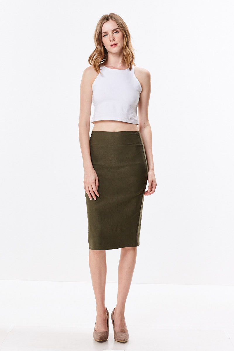 Straight Fitting Knee Length Pencil Skirt - CHI-CHI NYC