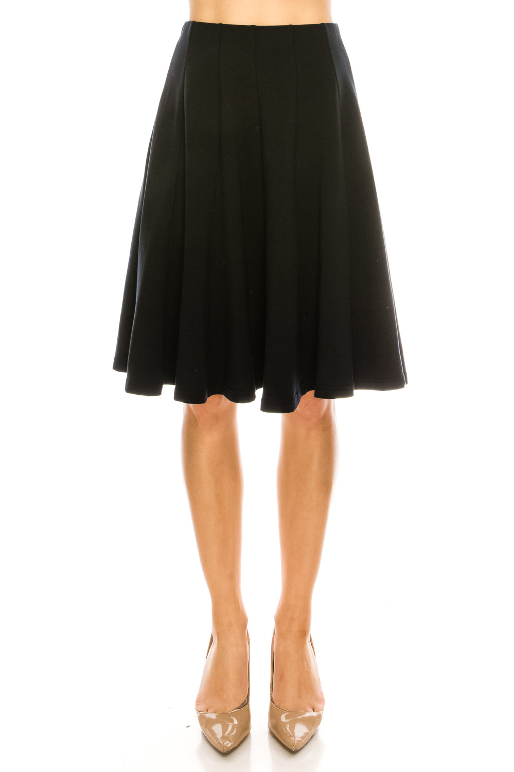 Cotton Flared A-line 12 Paneled Knee Length Skirt - CHI-CHI NYC