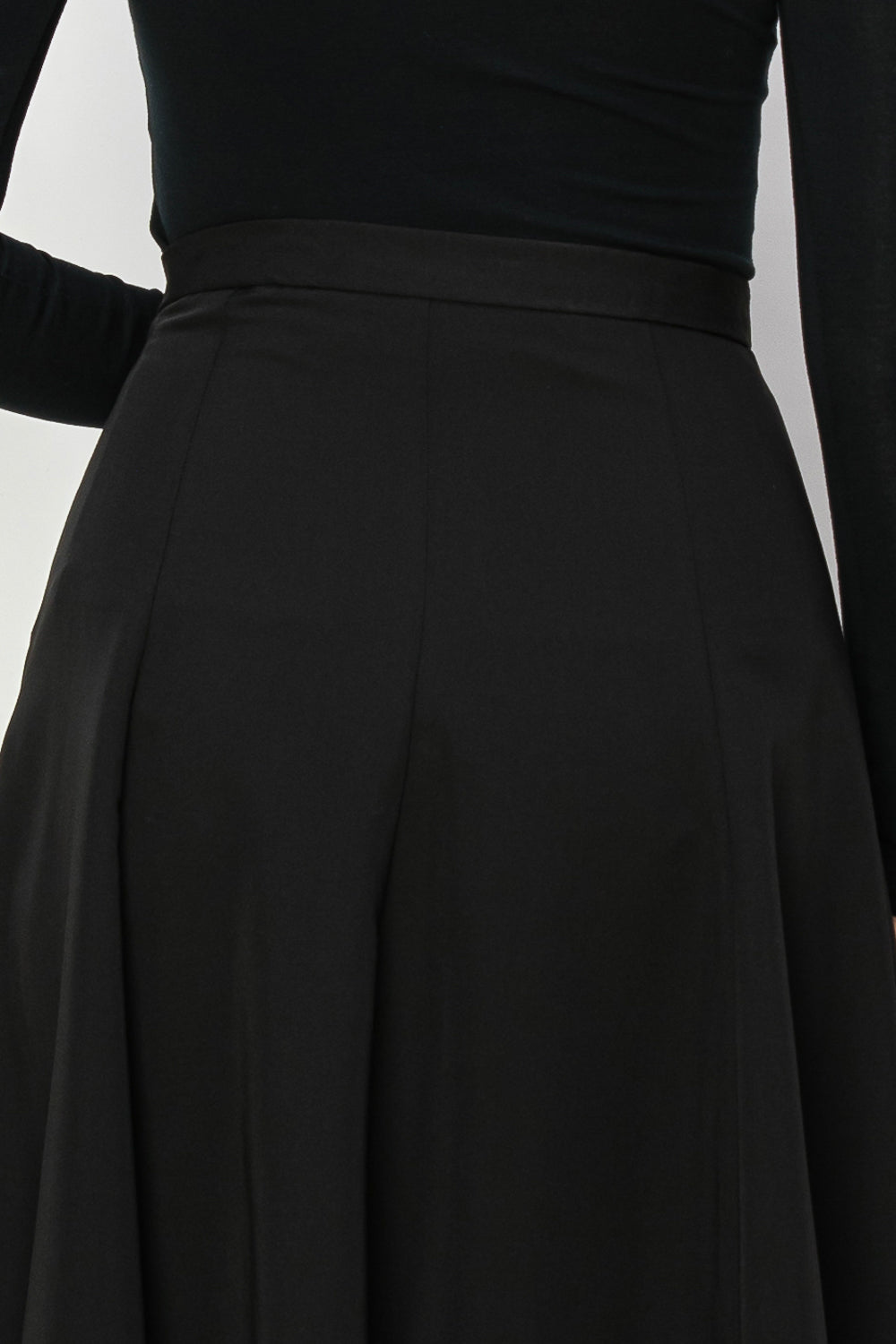  Dress Fabric Knee Length Paneled Skirt With Side Zip Closure