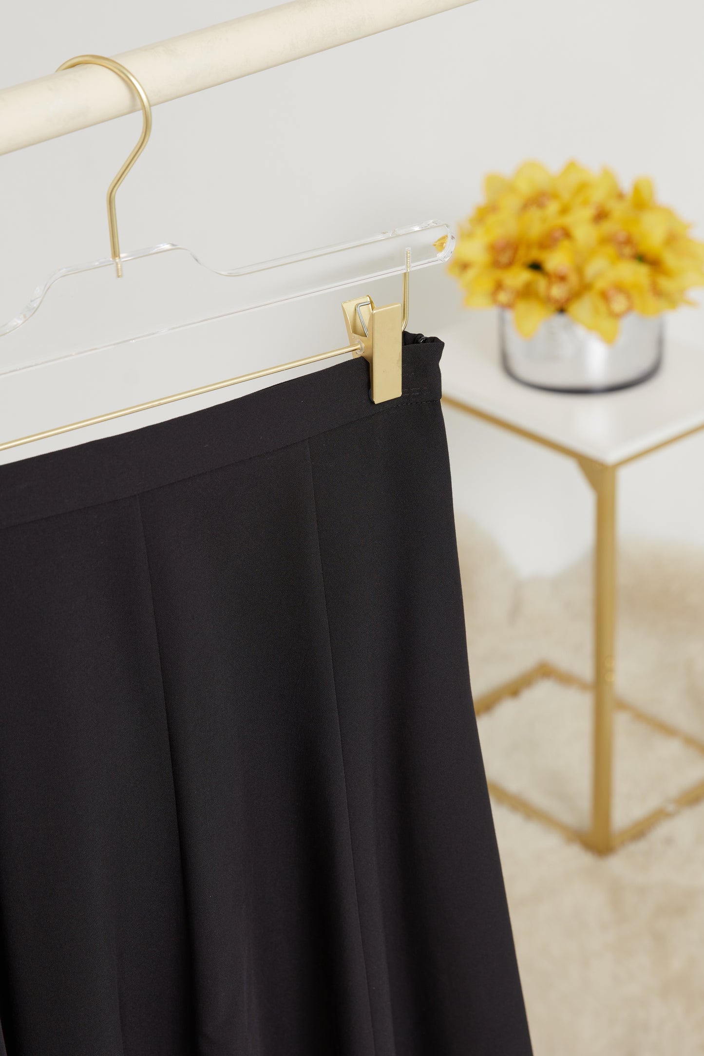 Abby Dress Fabric Knee Length Paneled Skirt With Side Zip Closure