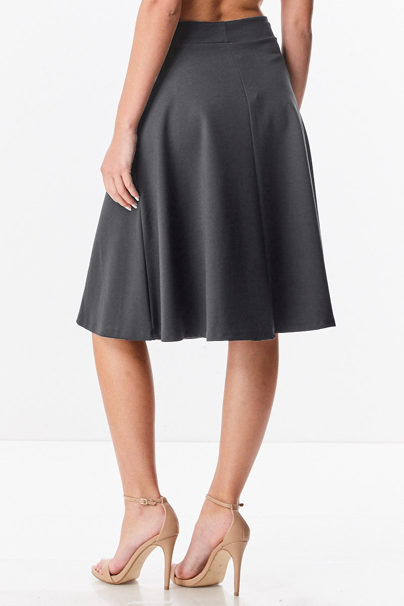 Classic Ponte Flared A-line Knee Length Skirt Original 25
