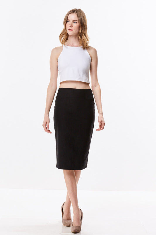 Straight Fitting Knee Length Pencil Skirt - CHI-CHI NYC