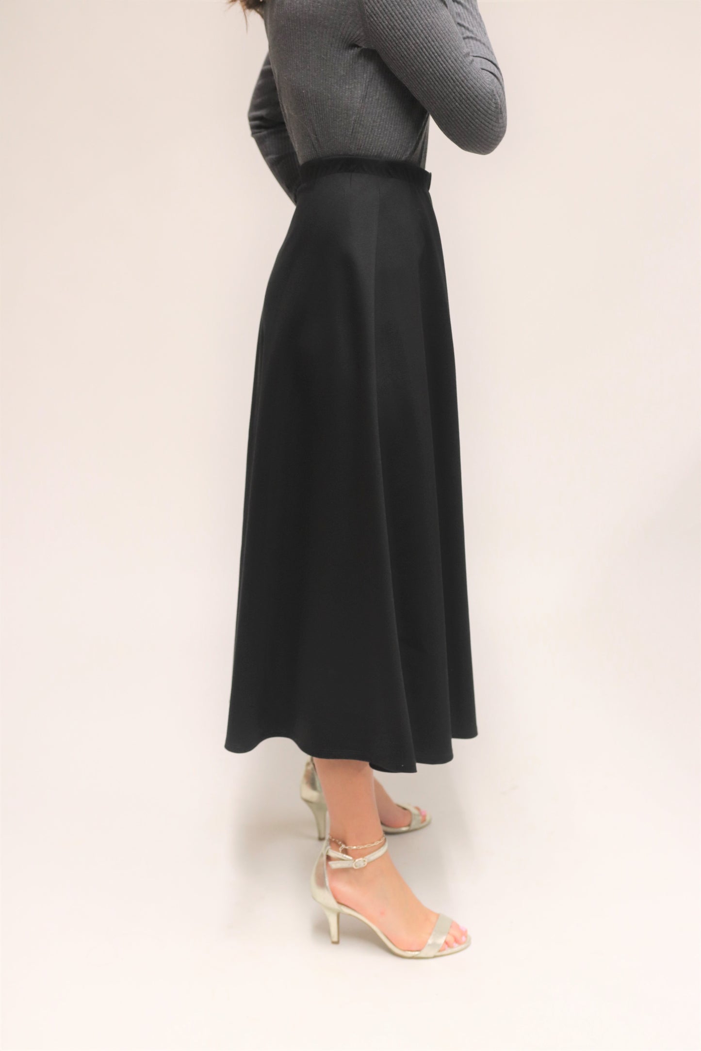 Pessy Mid Length Button Front  Everyday Skirt