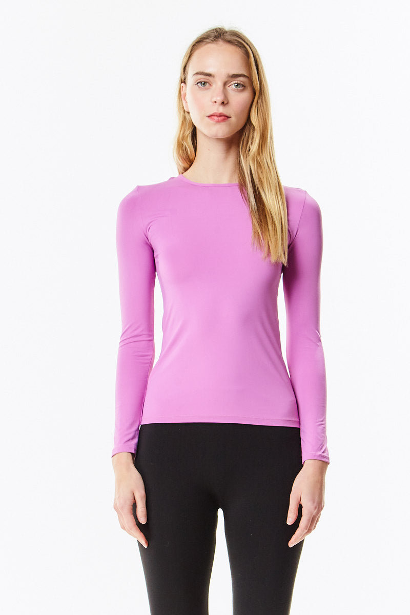 Long Sleeve Microfiber Orchid Layering Shell Top - CHI-CHI NYC