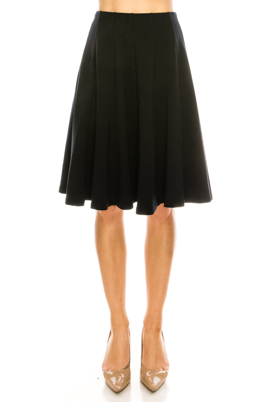Cotton Flared A-line 12 Paneled Knee Length Skirt - CHI-CHI NYC
